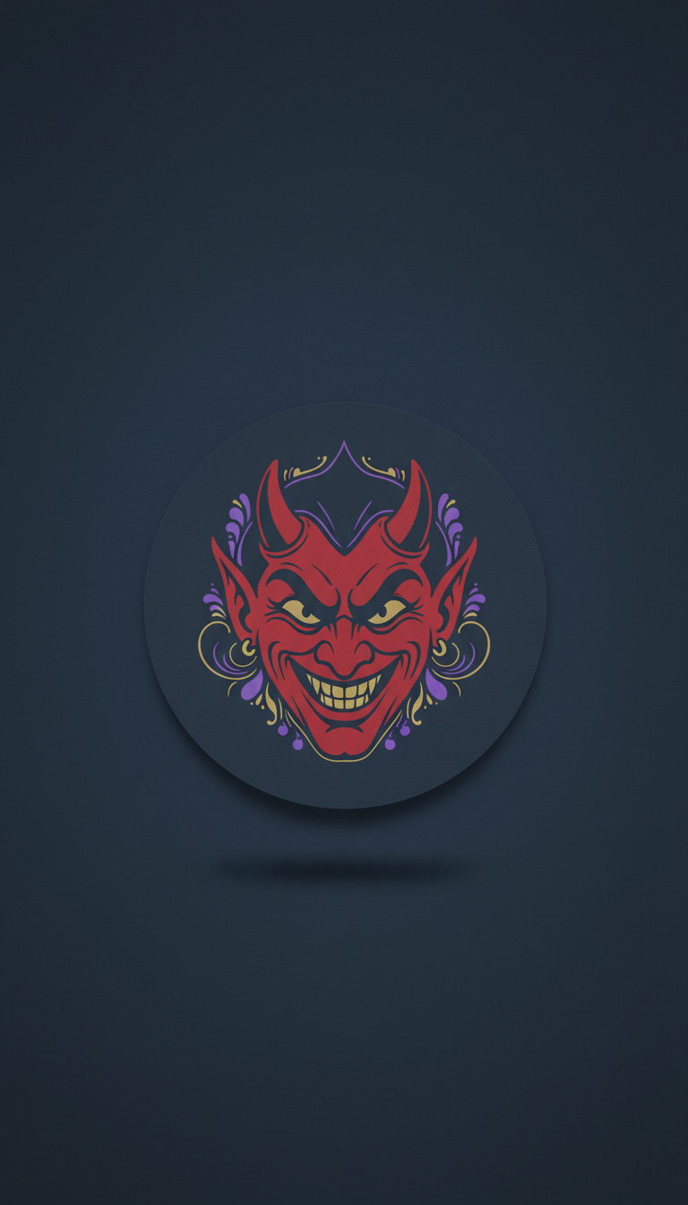 Impish Red Illustrated Novelty Coaster