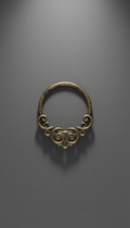 Aged Brass Keyring With Arch Motif