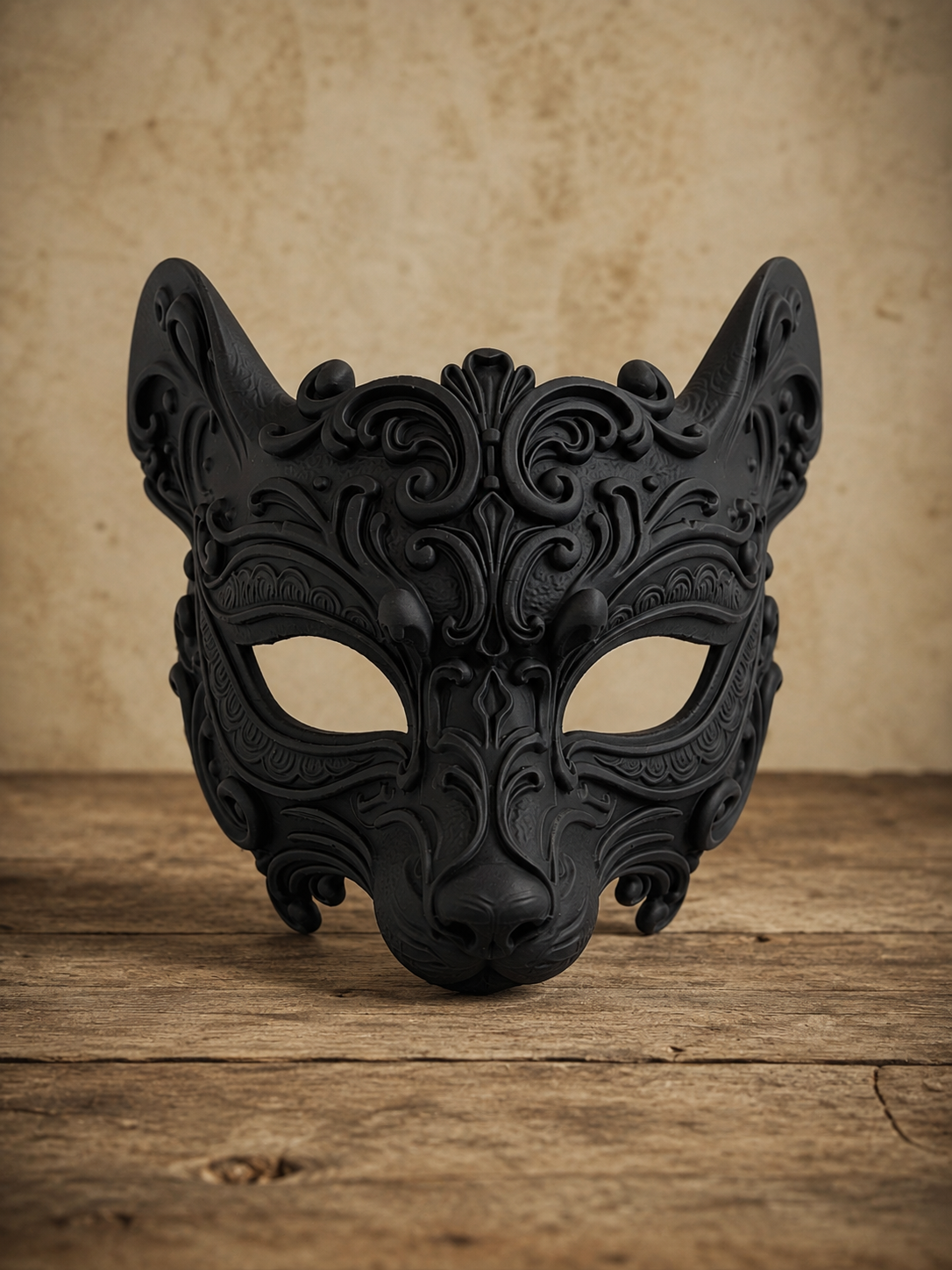 The Woodland Whisper — Mouse Masquerade Mask, Baroque Animal Mask, Hand-Painted