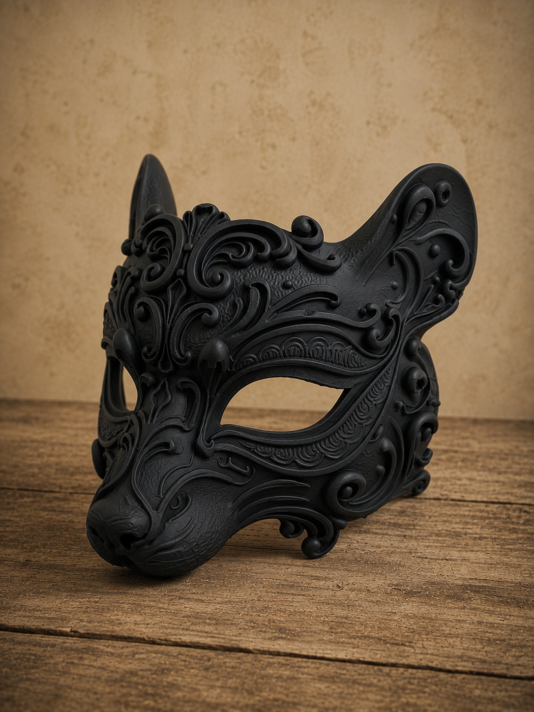 The Woodland Whisper — Mouse Masquerade Mask, Baroque Animal Mask, Hand-Painted