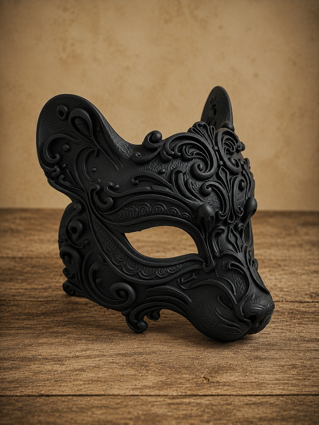 The Woodland Whisper — Mouse Masquerade Mask, Baroque Animal Mask, Hand-Painted