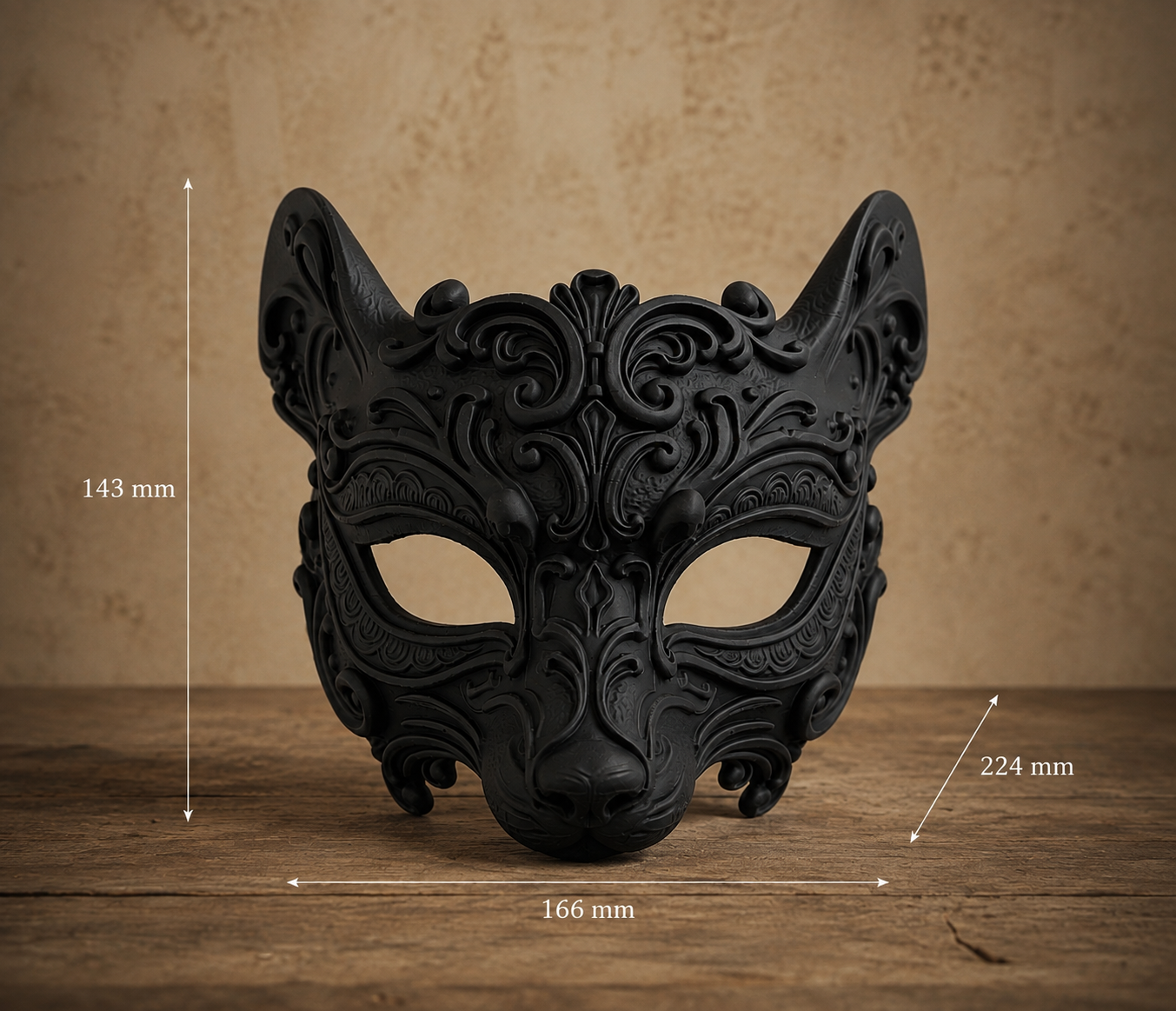The Woodland Whisper — Mouse Masquerade Mask, Baroque Animal Mask, Hand-Painted