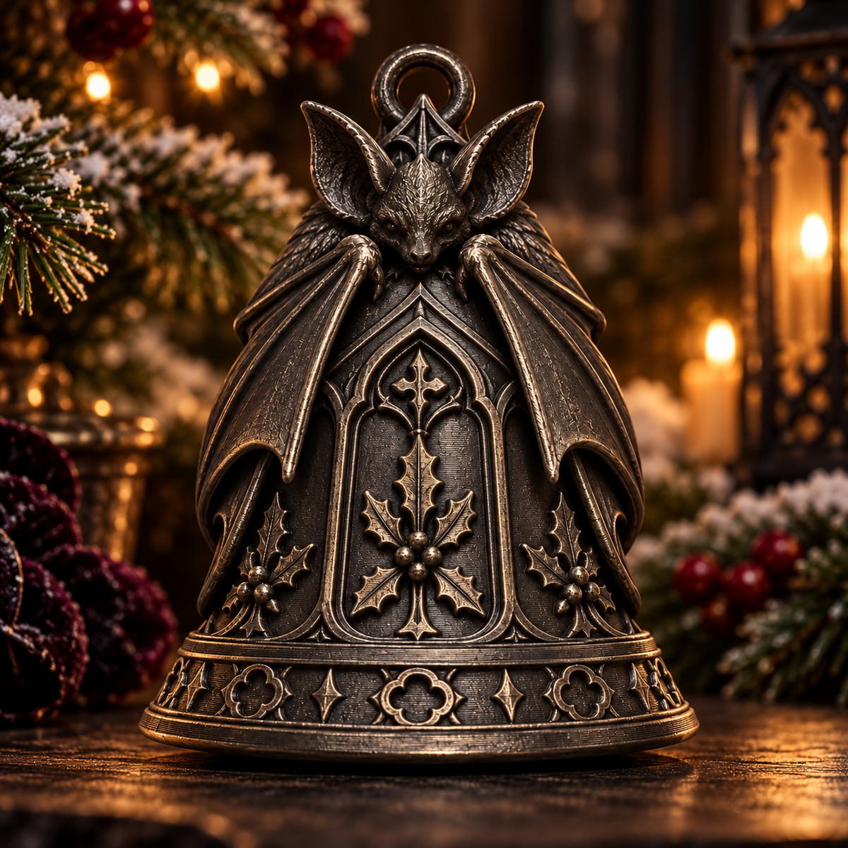 The Belfry Bat - Gothic Christmas Tree Ornament, Bat Bell Decoration, Alternative Xmas Decor, Gothic Holiday Ornament, Dark Christmas Gift