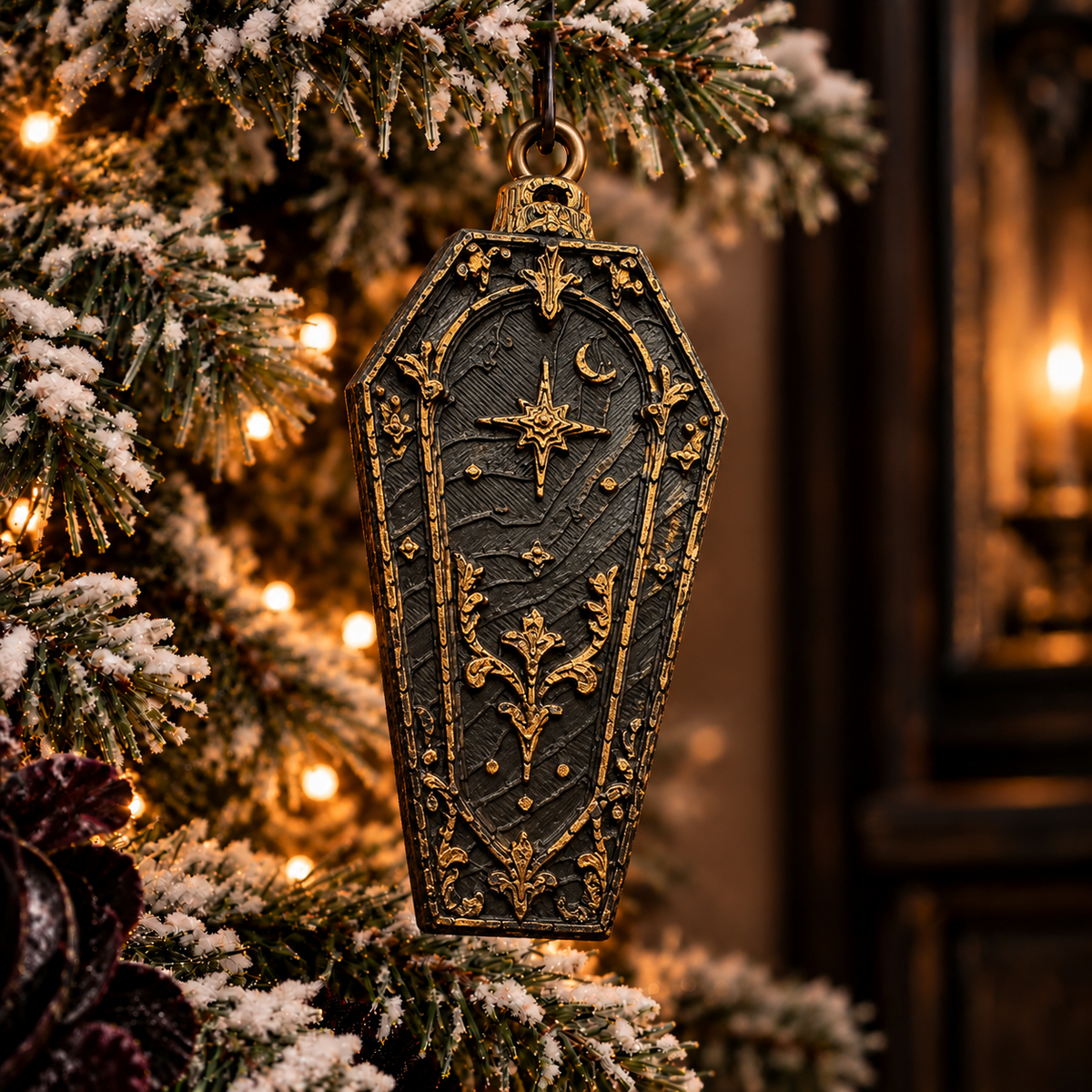 The Casket Bauble - Gothic Coffin Christmas Ornament, Victorian Tree Decoration, Alternative Xmas Decor, Dark Christmas Bauble, Gothic Holiday Gift