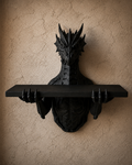 The Grimoire Guardian — Dragon Wall Shelf, Gothic Book & Crystal Shelf, Hand-Painted
