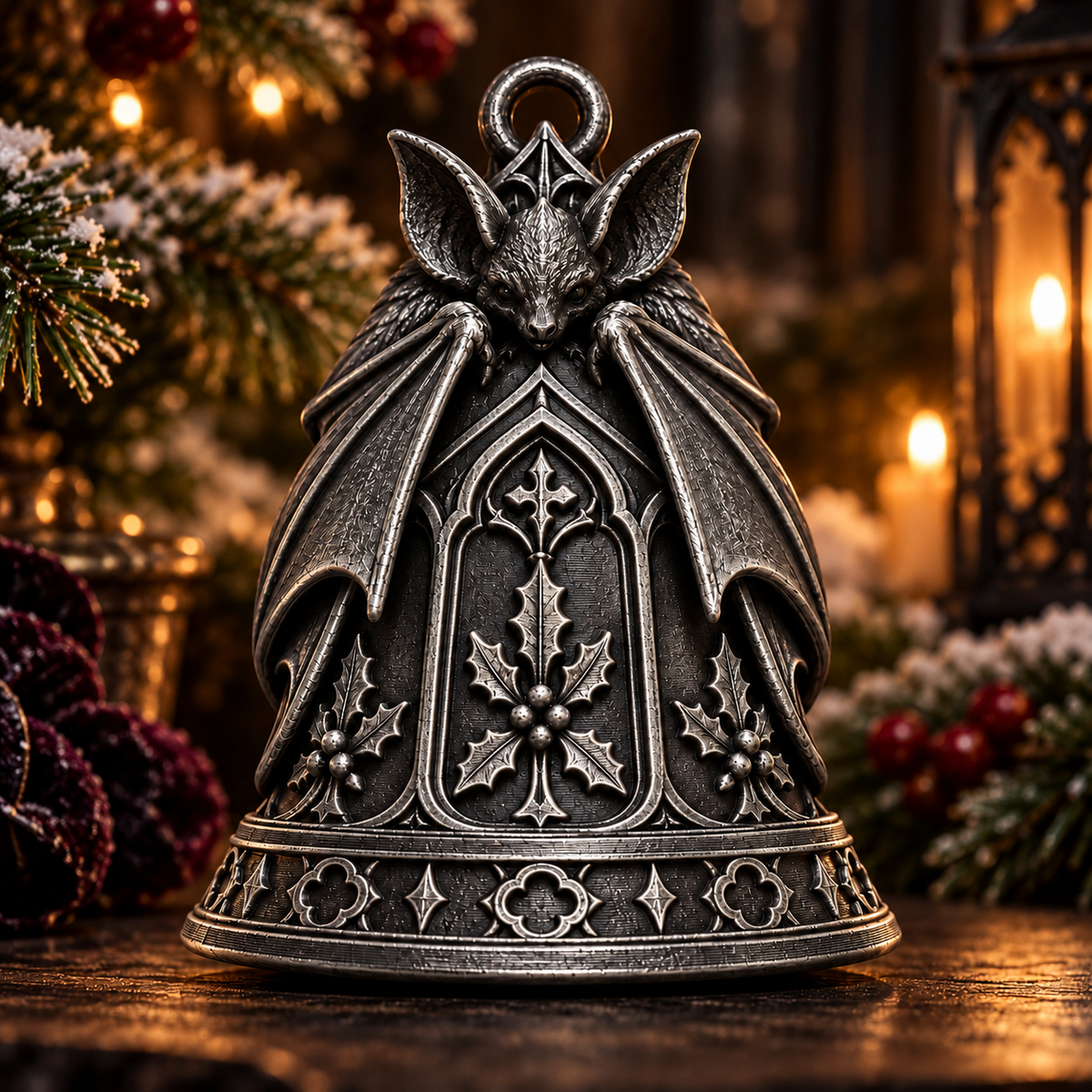 The Belfry Bat - Gothic Christmas Tree Ornament, Bat Bell Decoration, Alternative Xmas Decor, Gothic Holiday Ornament, Dark Christmas Gift
