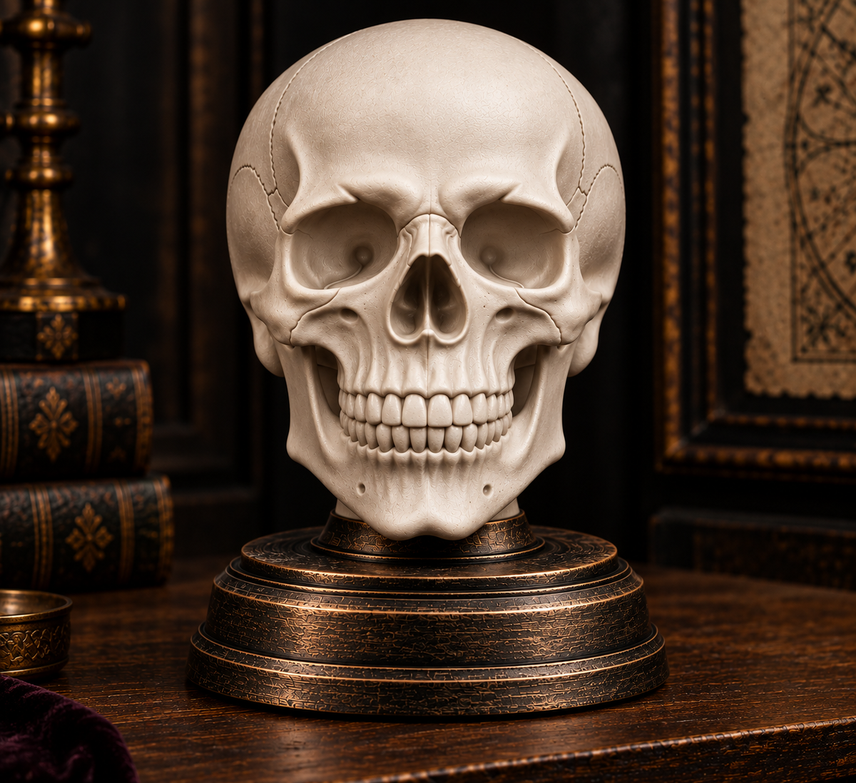The Anatomist's Study — Skull Bust with Display Stand by Gremlin Relics