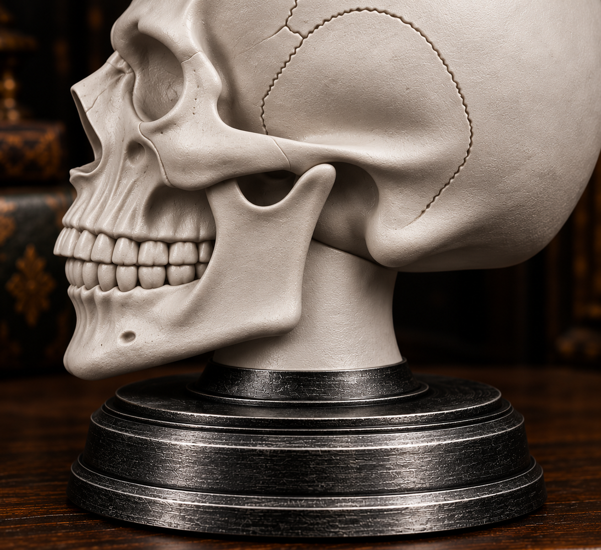 The Anatomist's Study — Skull Bust with Display Stand by Gremlin Relics