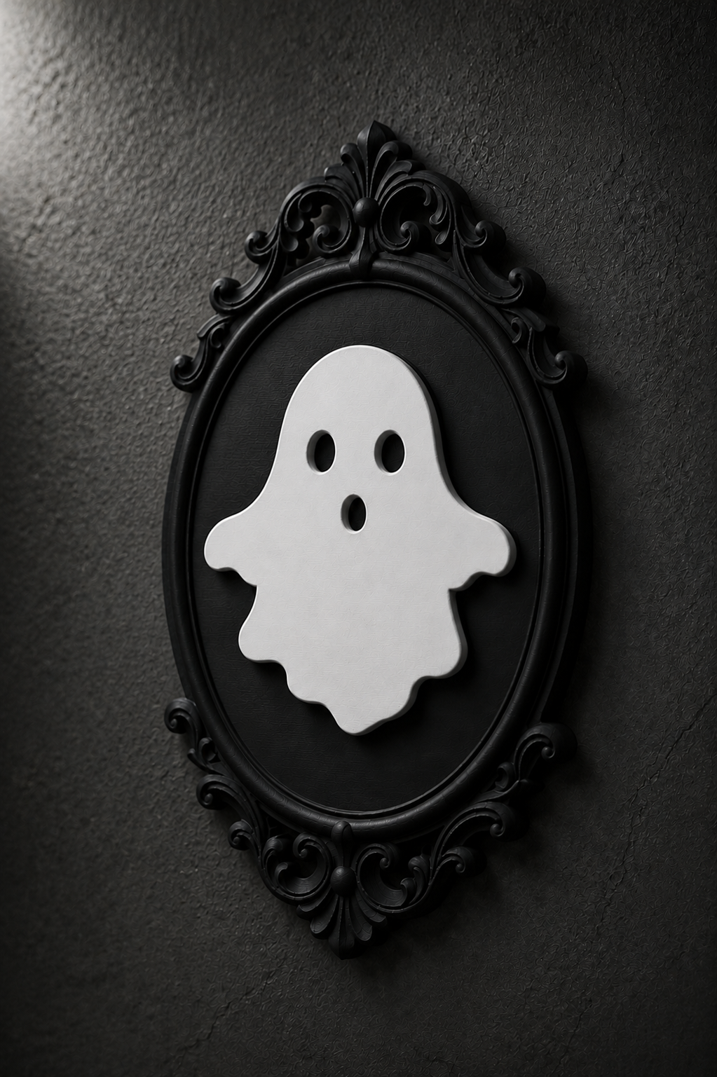 The Uninvited — Gothic Ghost Cameo Wall Plaque, Baroque Halloween Wall Decor