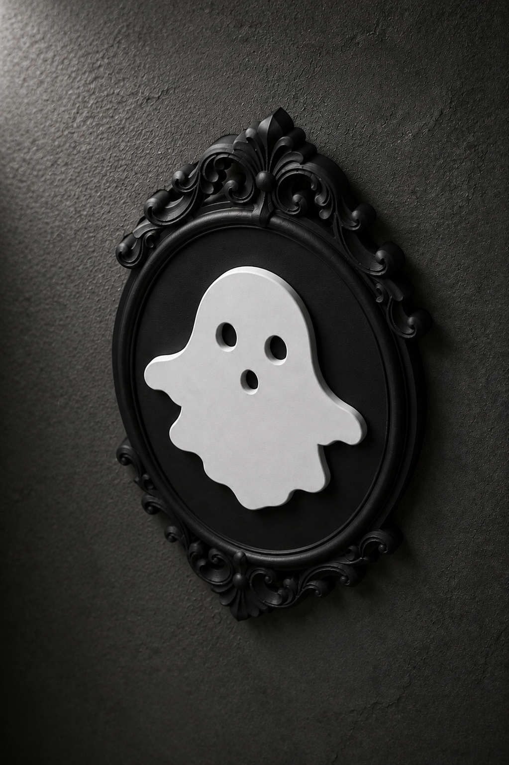 The Uninvited — Gothic Ghost Cameo Wall Plaque, Baroque Halloween Wall Decor