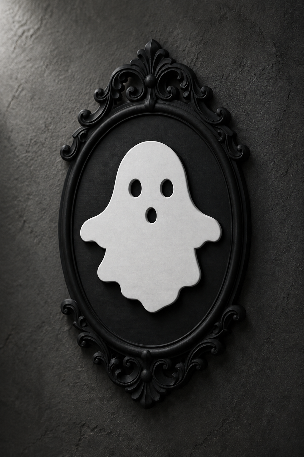 The Uninvited — Gothic Ghost Cameo Wall Plaque, Baroque Halloween Wall Decor