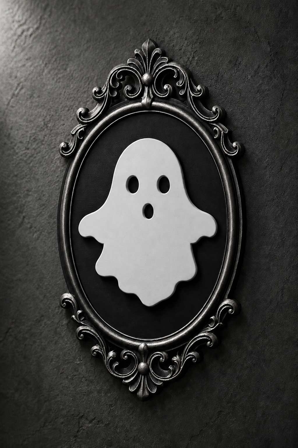 The Uninvited — Gothic Ghost Cameo Wall Plaque, Baroque Halloween Wall Decor