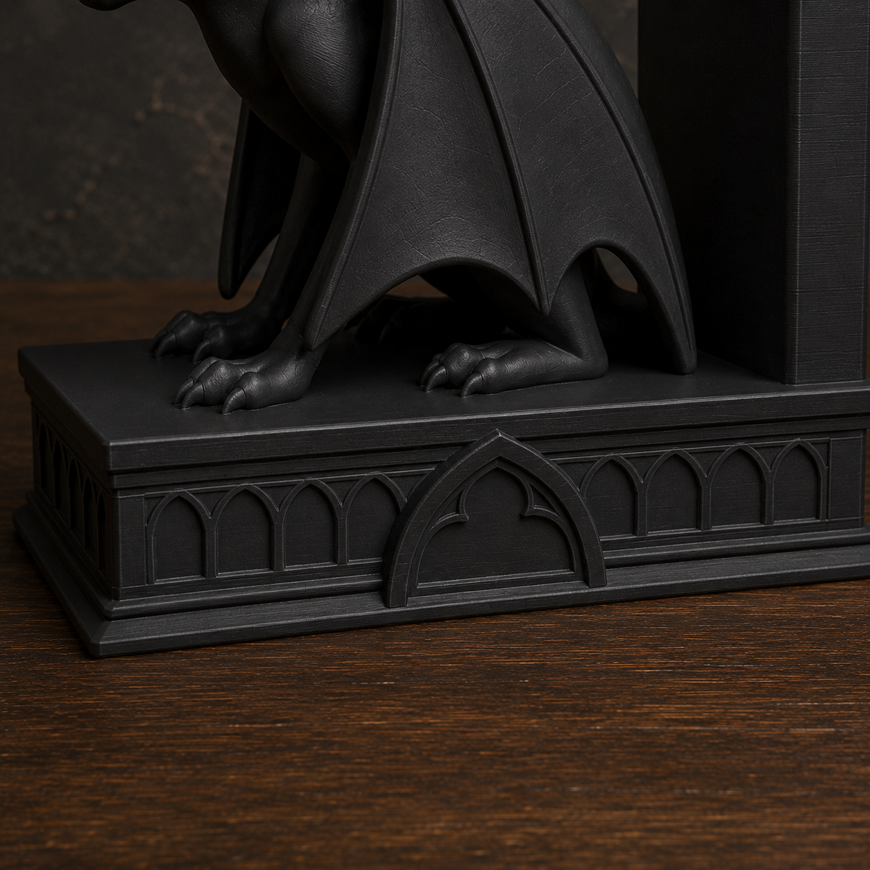 The Belfry Guard — Gothic Bat Bookend, Dark Academia Bookshelf Decor