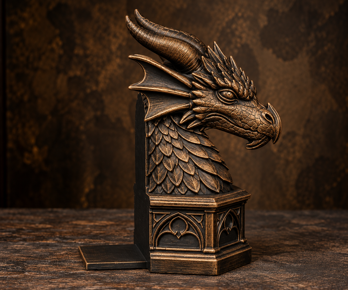 The Cloistered Drake — Dragon Cathedral Bookend by Gremlin Relics