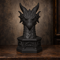 The Cloistered Drake — Dragon Cathedral Bookend, Gothic Fantasy Bookshelf Decor