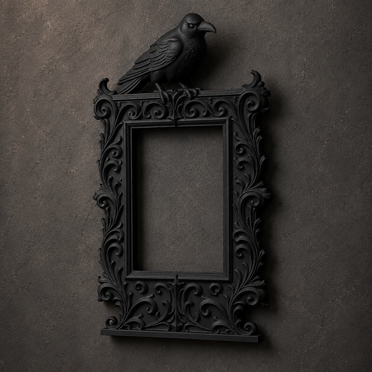 The Rook's Window — Gothic Crow Photo Frame, Raven Wall Frame, Gothic Decor