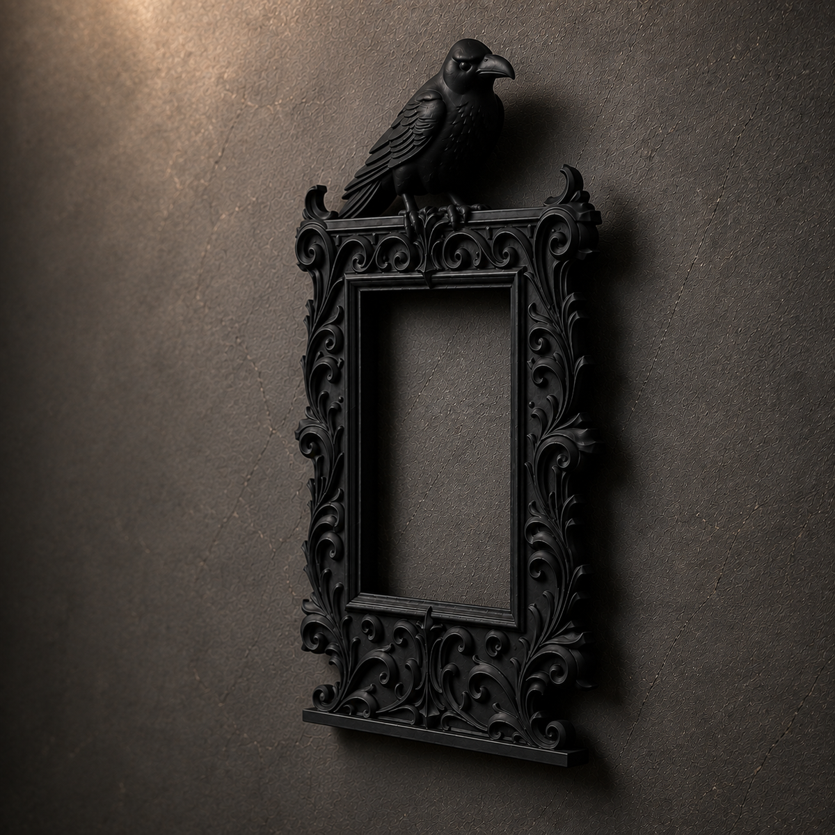 The Rook's Window — Gothic Crow Photo Frame, Raven Wall Frame, Gothic Decor