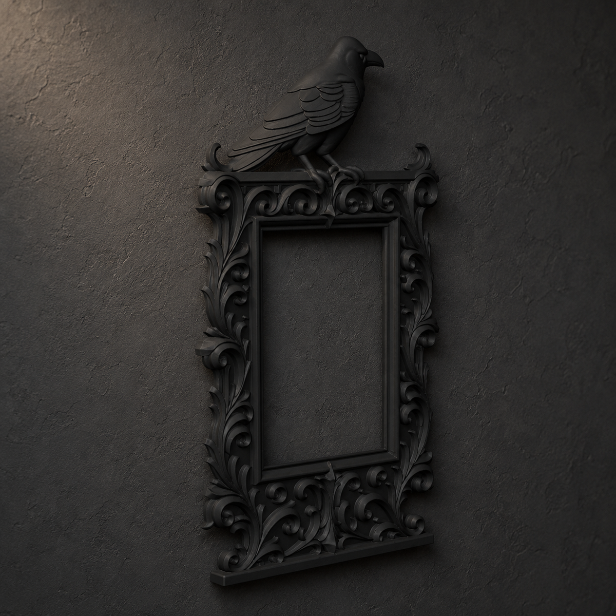 The Rook's Window — Gothic Crow Photo Frame, Raven Wall Frame, Gothic Decor
