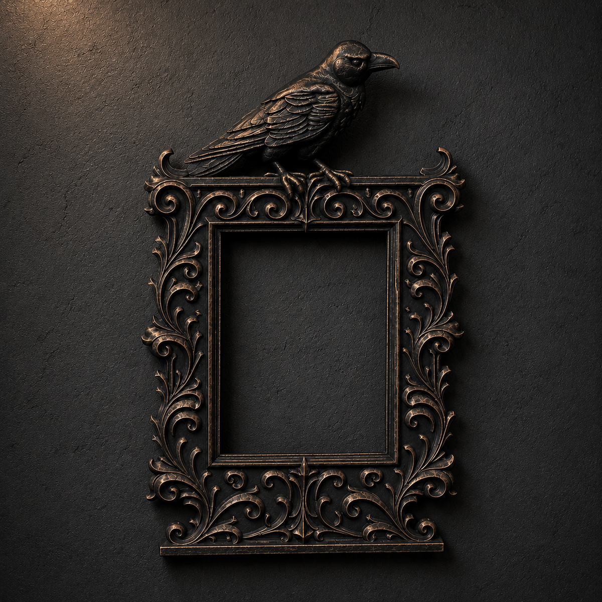 The Rook's Window — Gothic Crow Photo Frame, Raven Wall Frame, Gothic Decor