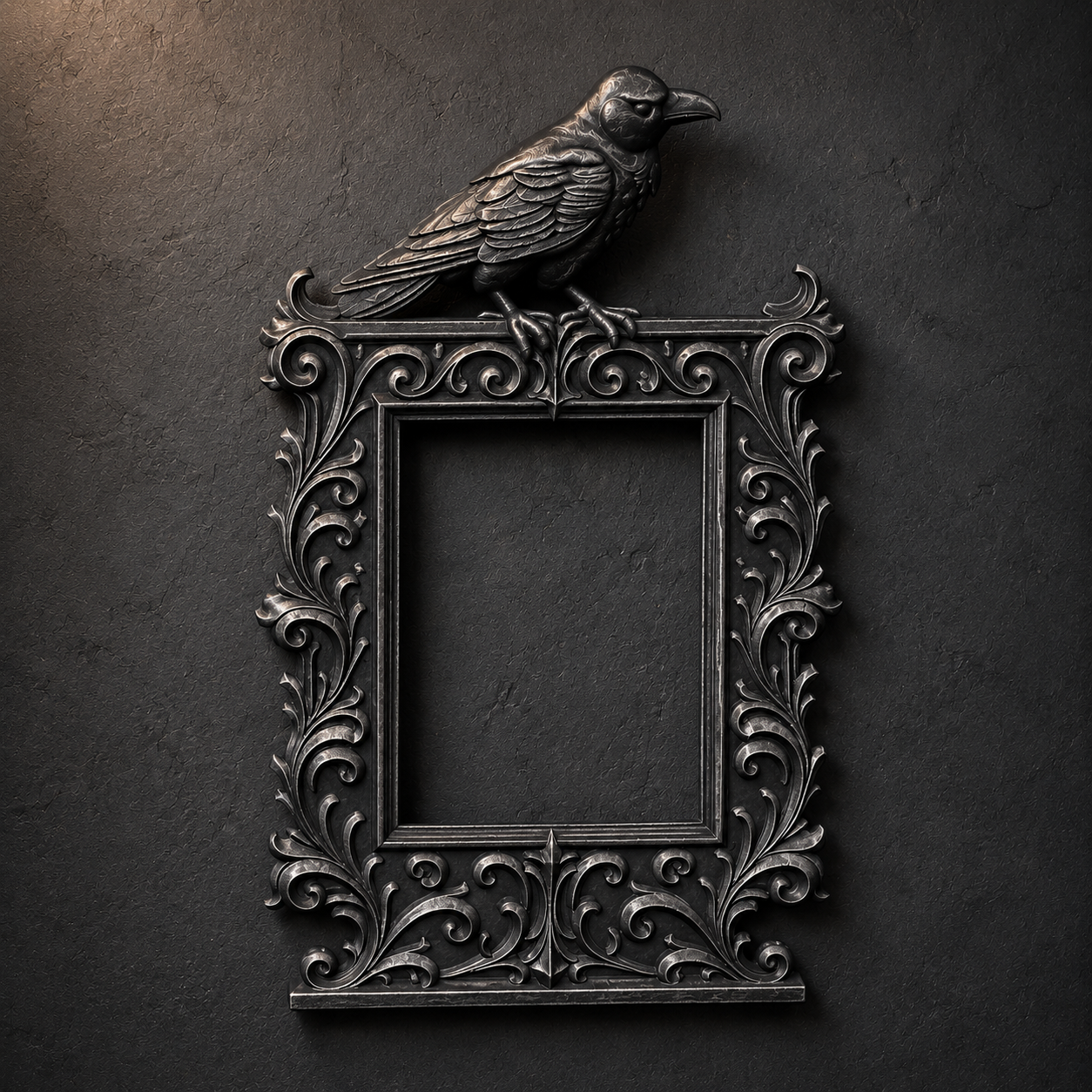 The Rook's Window — Gothic Crow Photo Frame, Raven Wall Frame, Gothic Decor