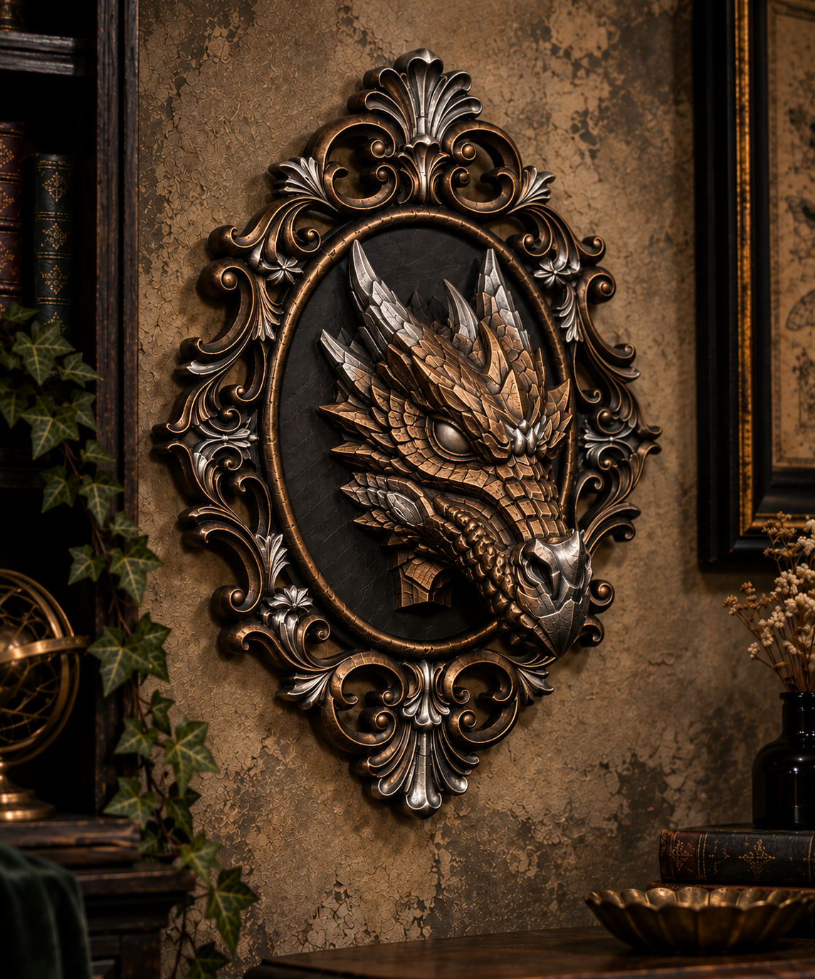 The Coiled Wyrm — Dragon Wall Plaque by Gremlin Relics