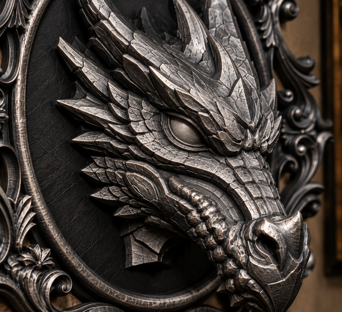 The Coiled Wyrm — Dragon Wall Plaque by Gremlin Relics