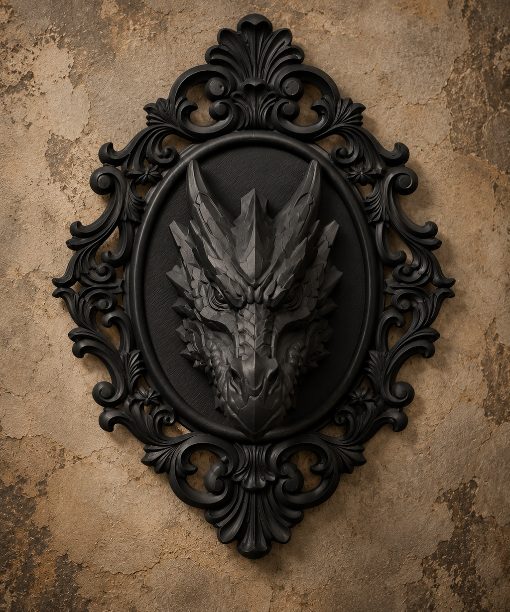 The Coiled Wyrm — Dragon Wall Plaque by Gremlin Relics