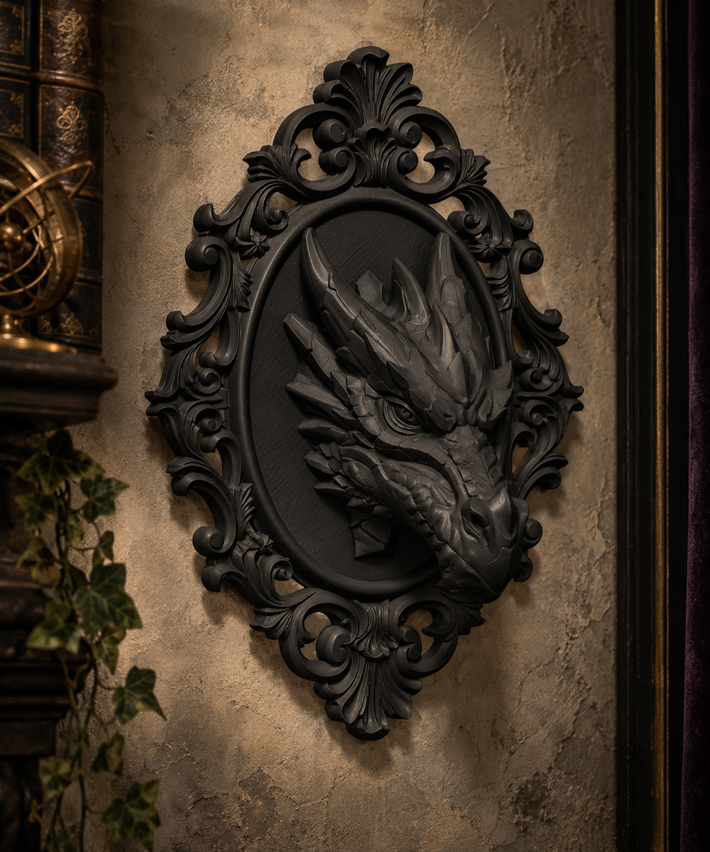 The Coiled Wyrm — Dragon Wall Plaque by Gremlin Relics