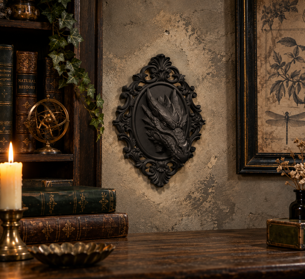 The Coiled Wyrm — Dragon Wall Plaque by Gremlin Relics