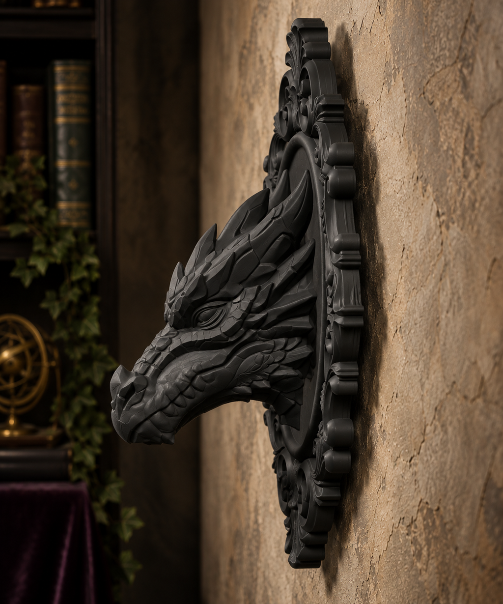 The Coiled Wyrm — Dragon Wall Plaque by Gremlin Relics