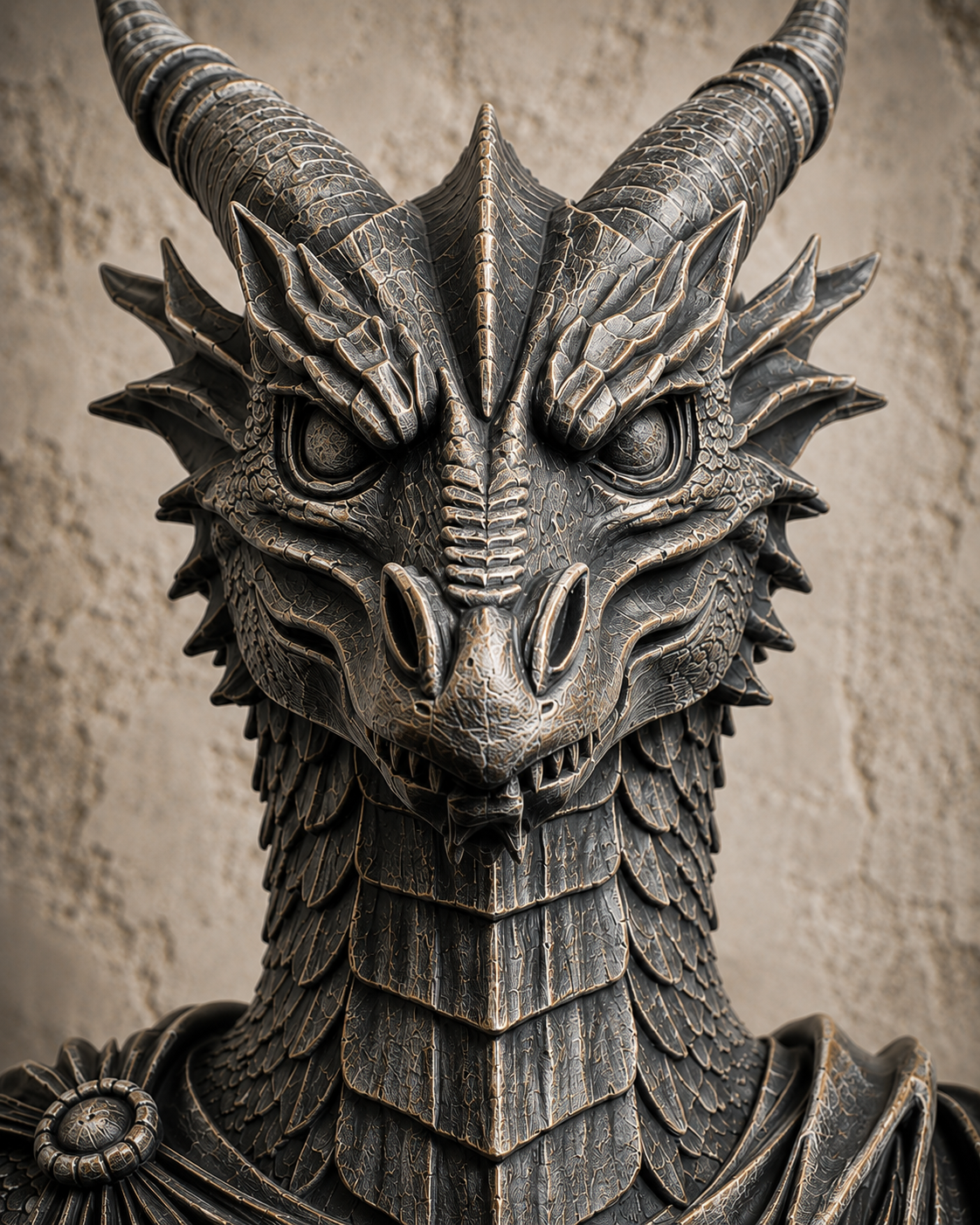 The Lorekeeper — Dragon Bust Statue, Gothic Bookshelf Decor, Hand-Painted