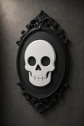The Family Likeness — Gothic Skull Cameo Wall Plaque, Baroque Gothic Wall Decor
