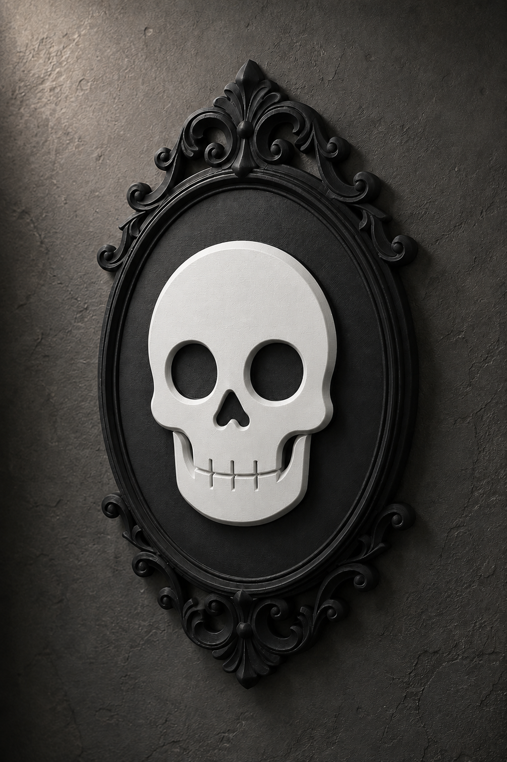 The Family Likeness — Gothic Skull Cameo Wall Plaque, Baroque Gothic Wall Decor