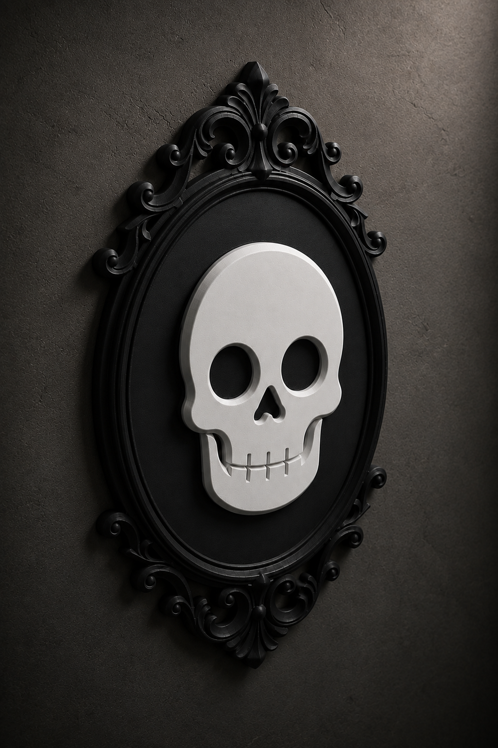 The Family Likeness — Gothic Skull Cameo Wall Plaque, Baroque Gothic Wall Decor