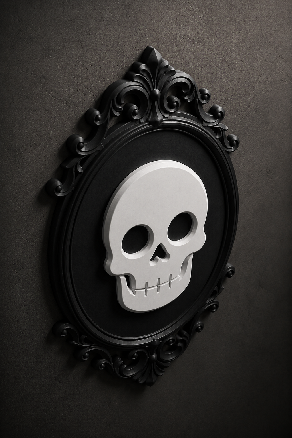 The Family Likeness — Gothic Skull Cameo Wall Plaque, Baroque Gothic Wall Decor