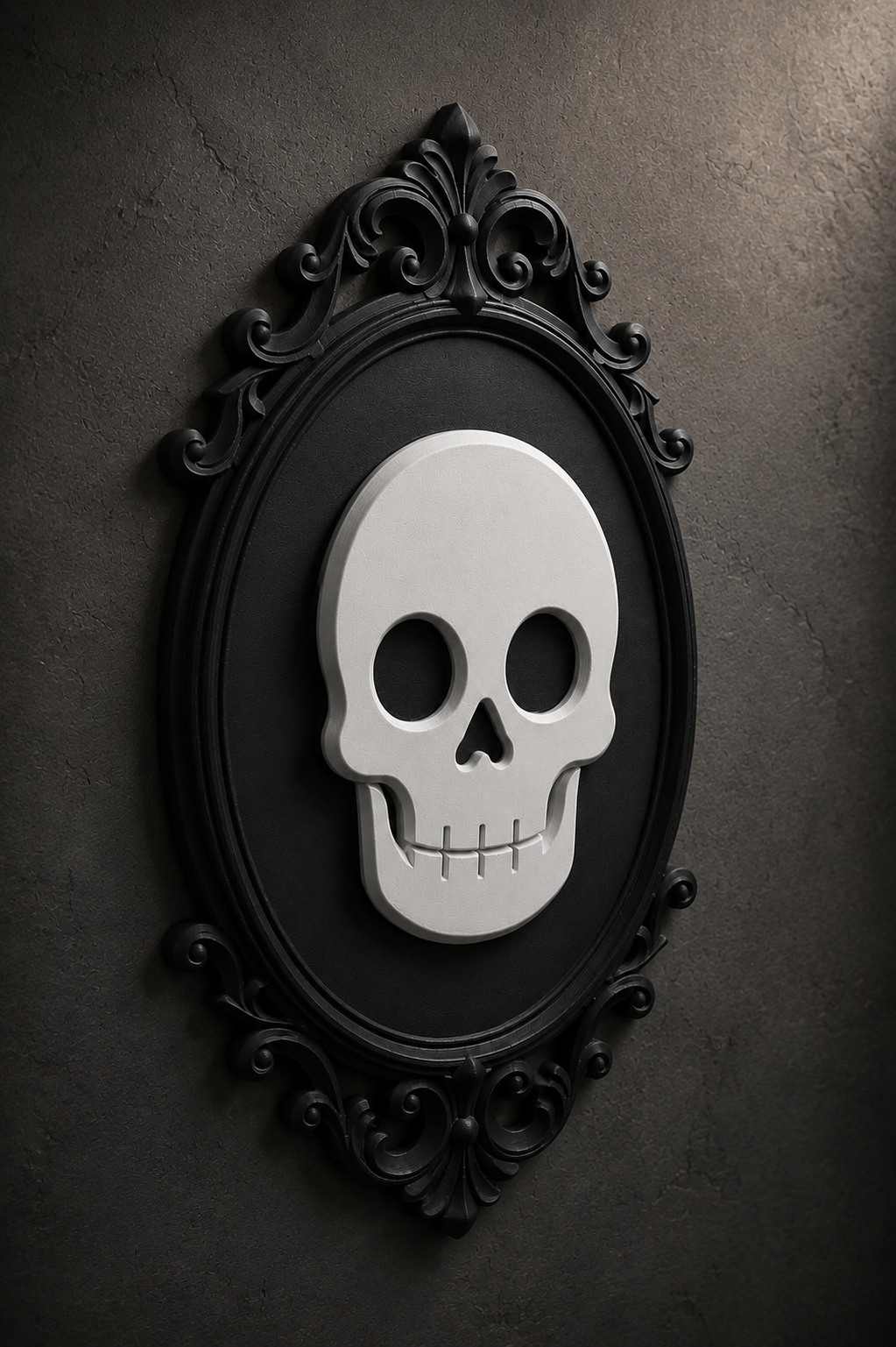 The Family Likeness — Gothic Skull Cameo Wall Plaque, Baroque Gothic Wall Decor