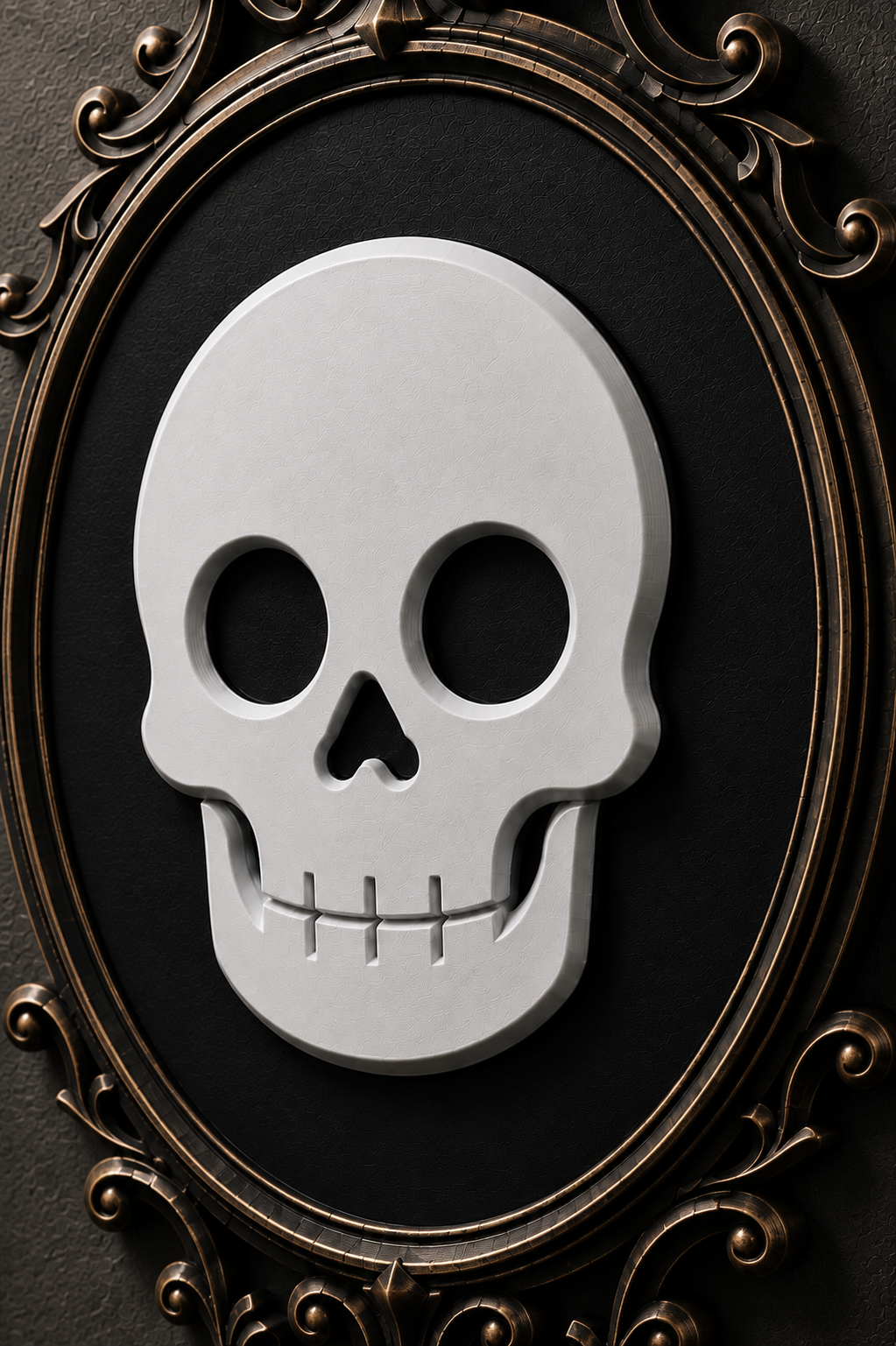 The Family Likeness — Gothic Skull Cameo Wall Plaque, Baroque Gothic Wall Decor