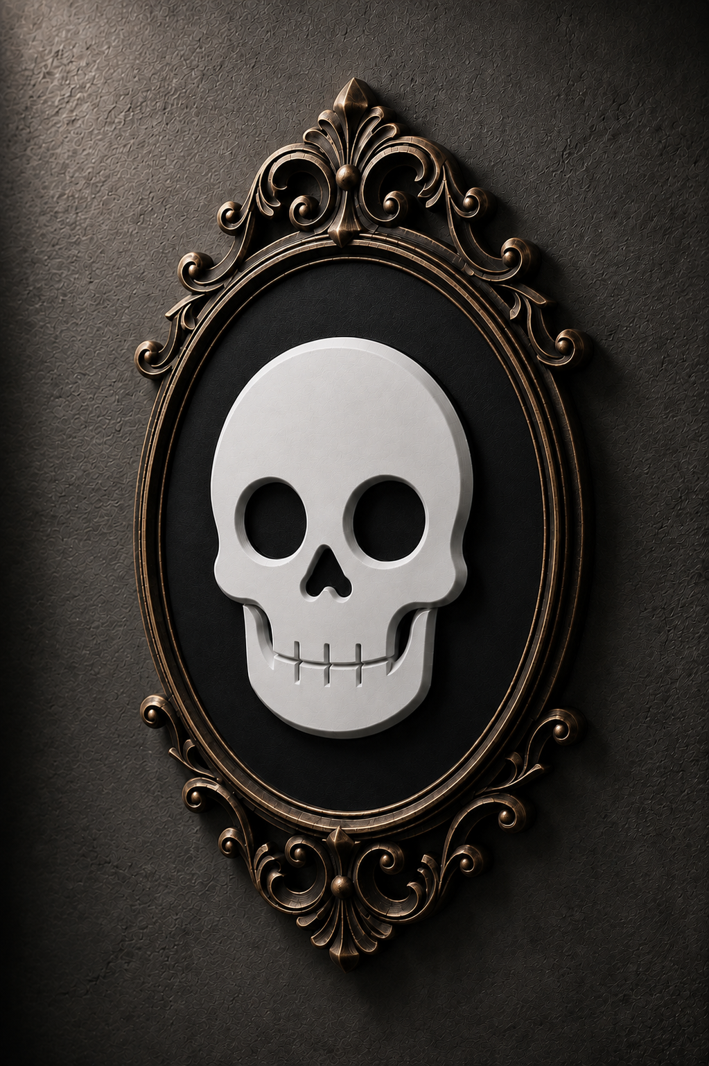 The Family Likeness — Gothic Skull Cameo Wall Plaque, Baroque Gothic Wall Decor