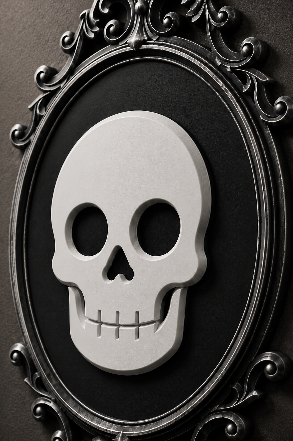 The Family Likeness — Gothic Skull Cameo Wall Plaque, Baroque Gothic Wall Decor