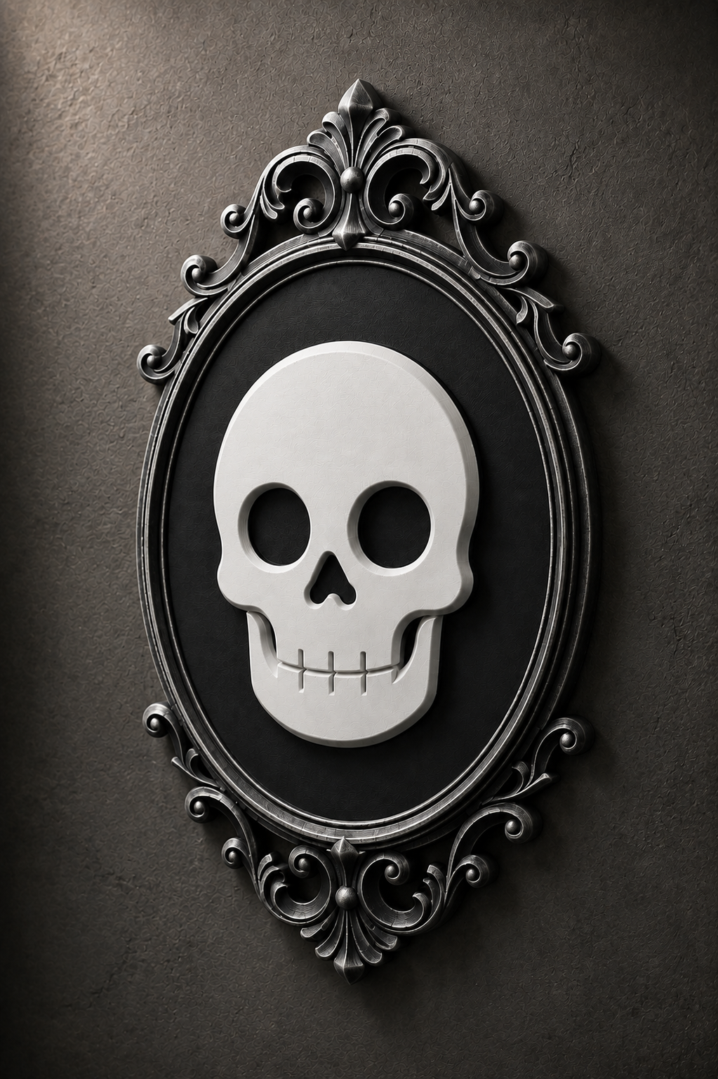 The Family Likeness — Gothic Skull Cameo Wall Plaque, Baroque Gothic Wall Decor