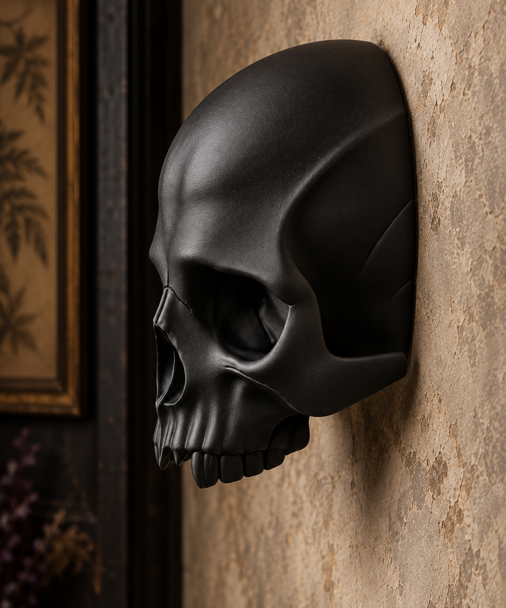 The Kept Secret — Skull Wall Mount with Hidden Compartment, Gothic Decor