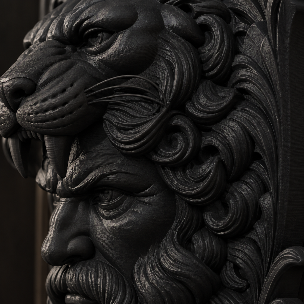The Lion’s Trial — Hercules Wall Crest, Nemean Lion Gothic Plaque