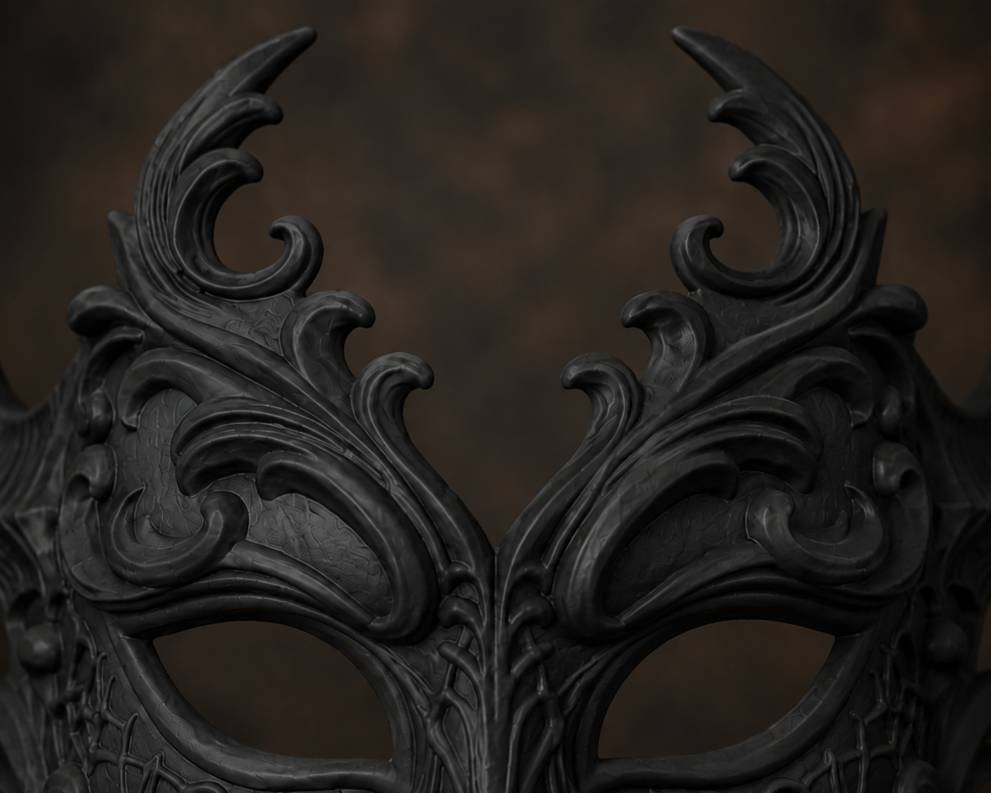 Midnight Elegance — Baroque Venetian Masquerade Mask, New Years Ball, Hand-Painted