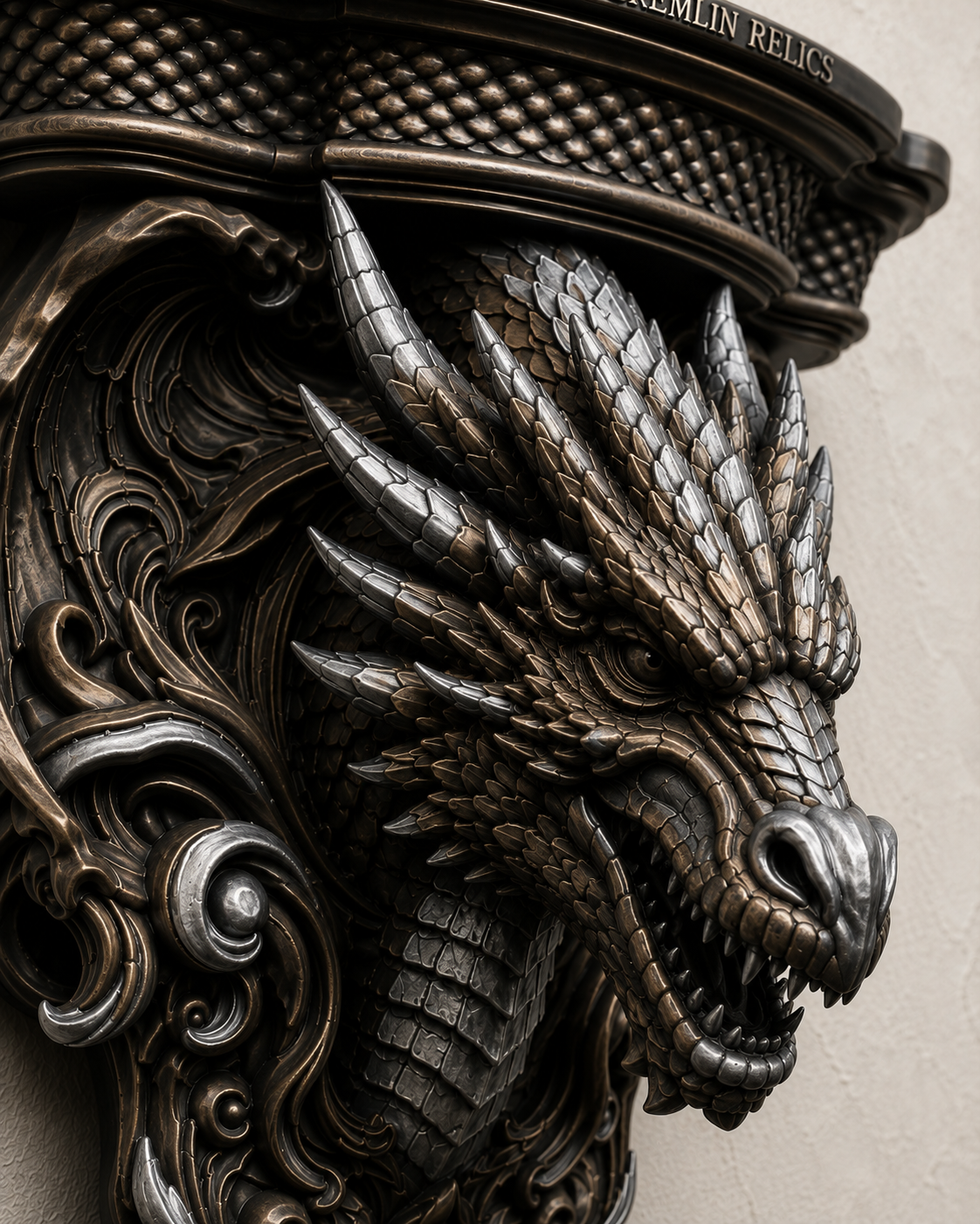 The Wyrm's Perch — Gothic Dragon Shelf, Floating Crystal & Candle Shelf, Hand-Painted