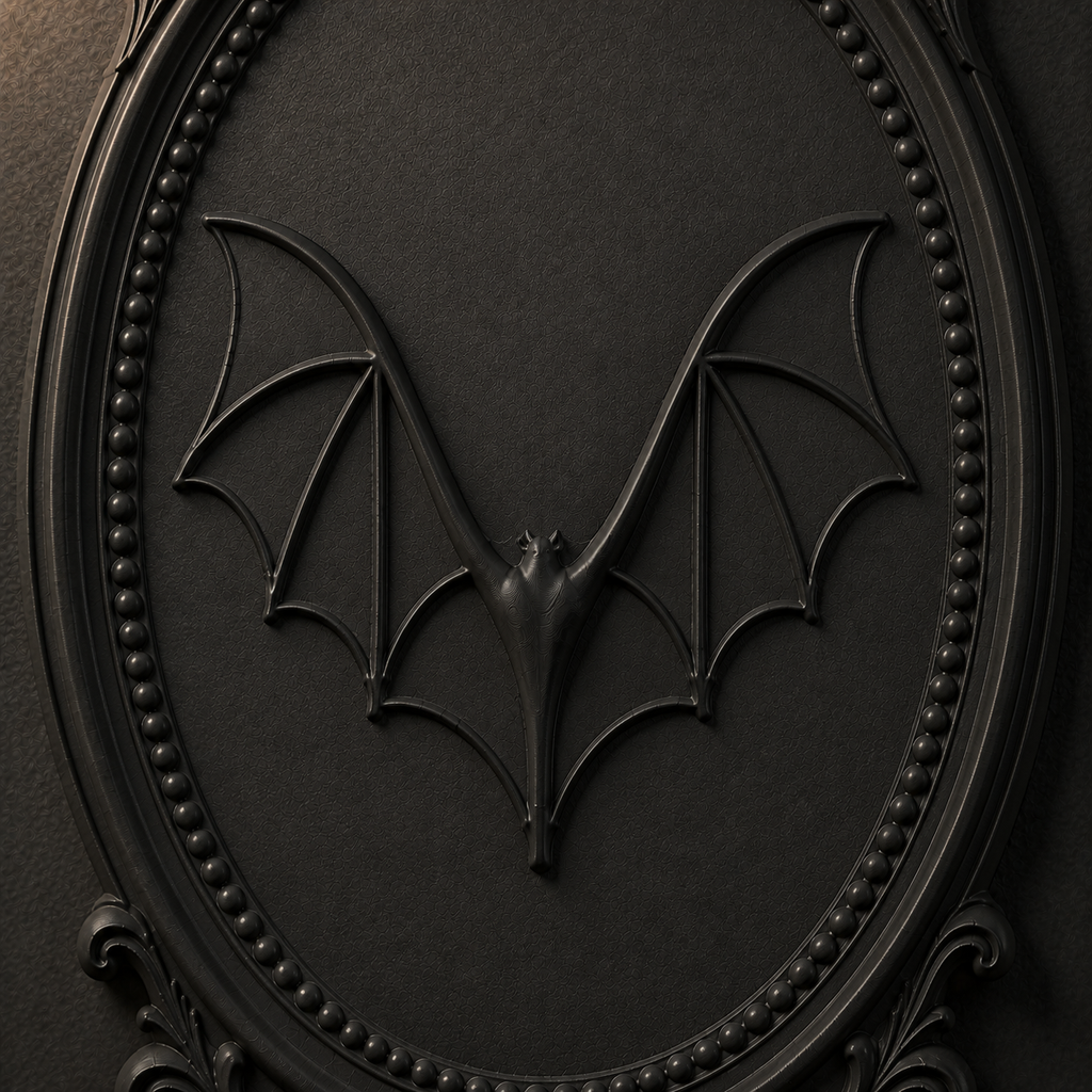 The Nightwings — Gothic Bat Plaque, Vampire Halloween Plaque