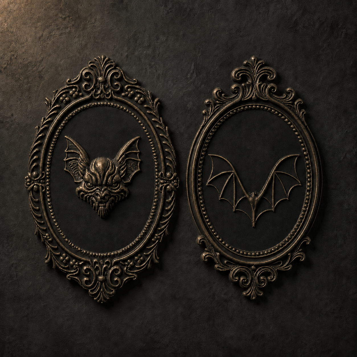 The Nightwings — Gothic Bat Plaque, Vampire Halloween Plaque