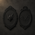 The Nightwings — Gothic Bat Plaque, Vampire Halloween Plaque