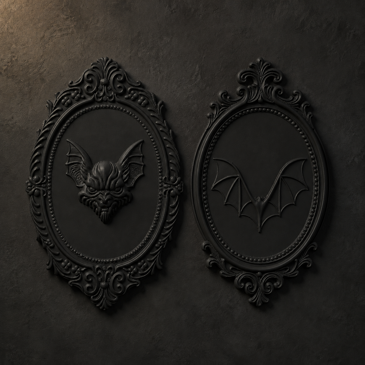 The Nightwings — Gothic Bat Plaque, Vampire Halloween Plaque