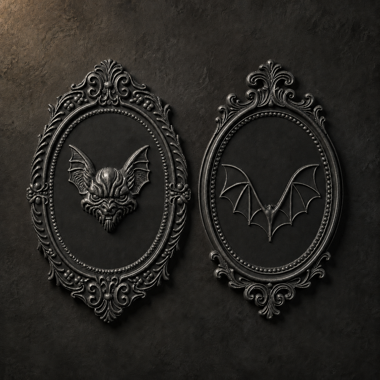 The Nightwings — Gothic Bat Plaque, Vampire Halloween Plaque