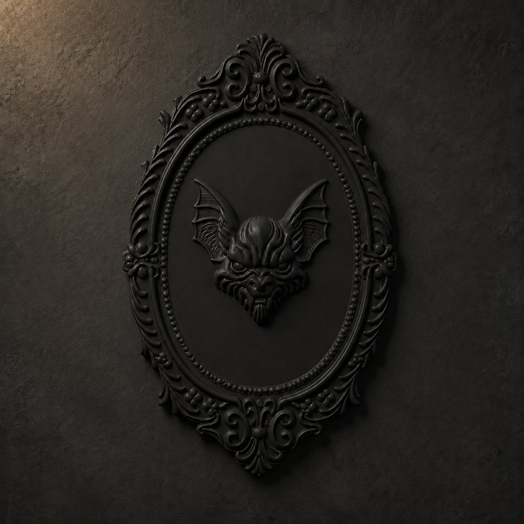 The Nightwings — Gothic Bat Plaque, Vampire Halloween Plaque